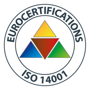 Official ISO 14001 certification seal for Environmental Management Systems.